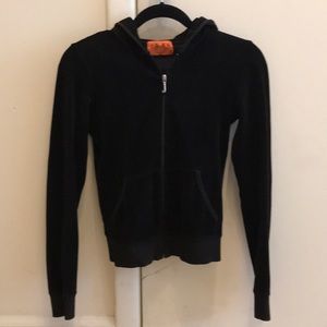 Black velour vintage Juicy zip up size S
